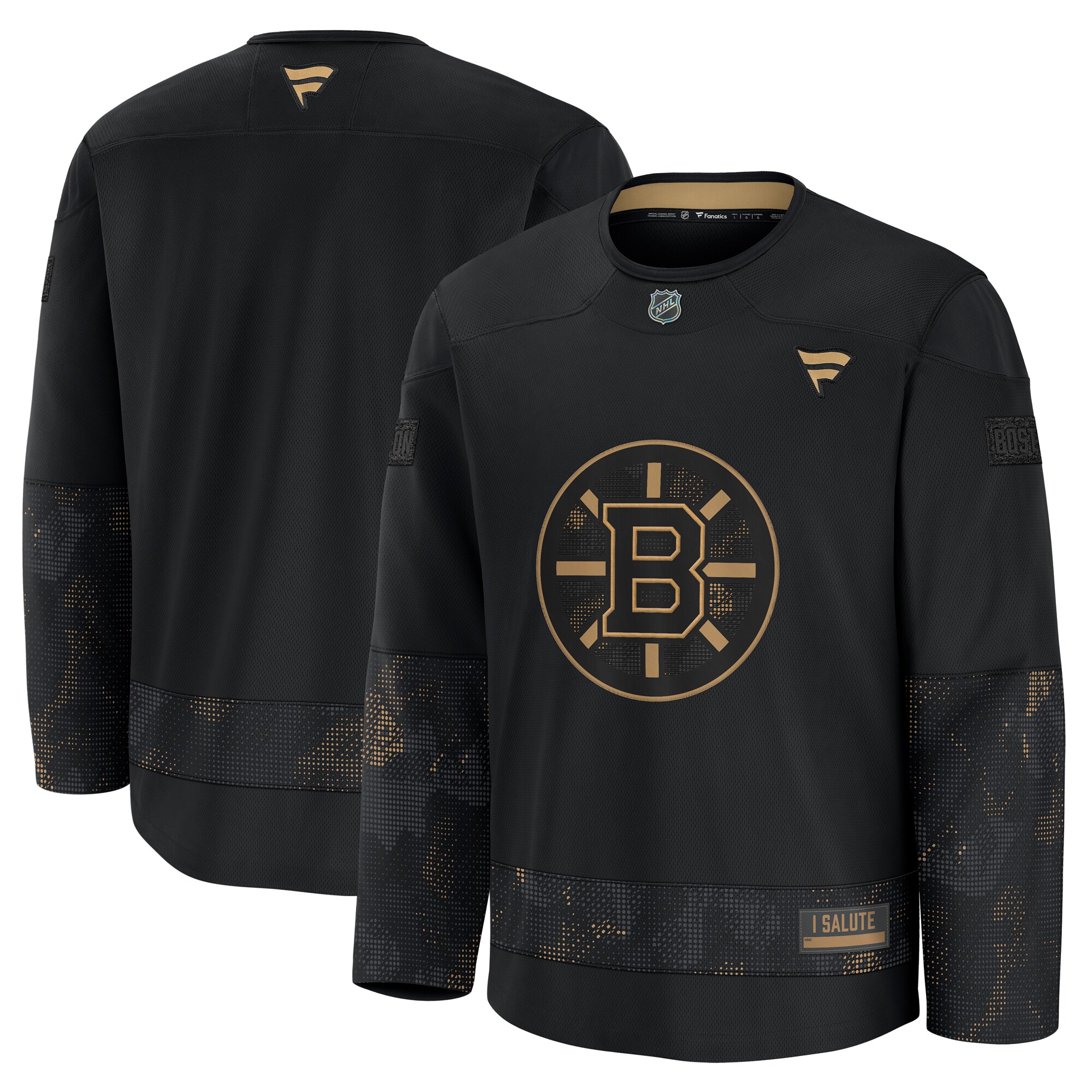 Boston Bruins Black 2024 Military Appreciation Practice NHL Jersey Men's