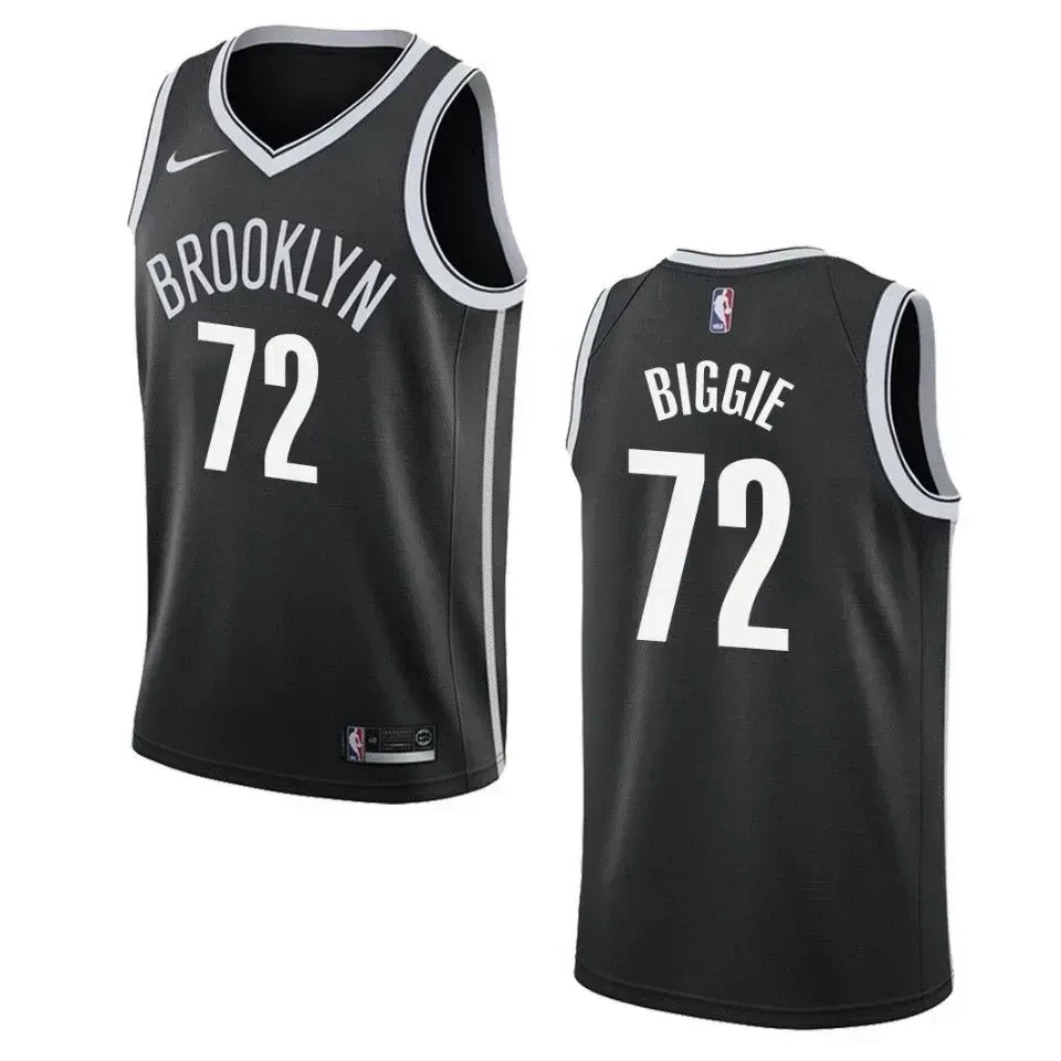 Brooklyn Nets 72 Biggie Smalls Icon Black NBA Jersey Men's
