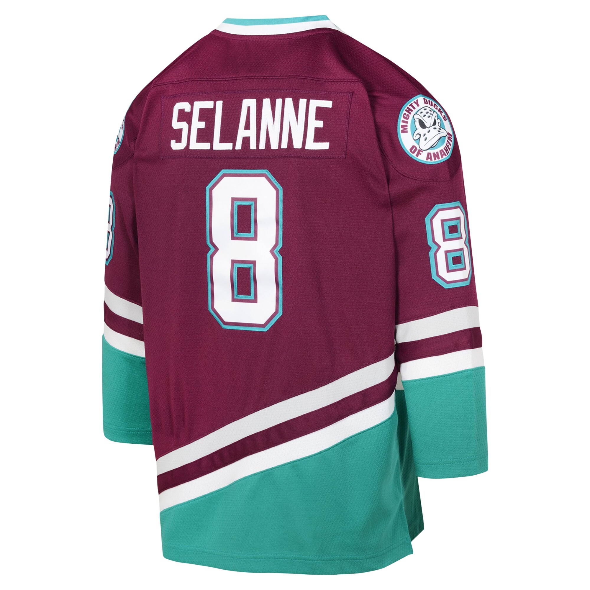 Anaheim Ducks Teemu Selanne Mitchell Ness Maroon 1996 Blue Line Player NHL Jersey Youth