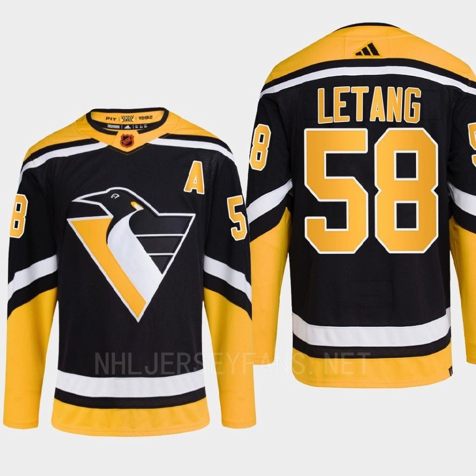 Pittsburgh Penguins 2022 Reverse Retro 2.0 Kris Letang 58 Black Primegreen NHL Jersey Men's