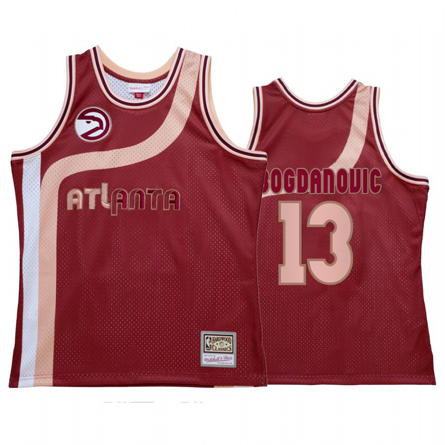 Bogdan Bogdanovic 13 Atlanta Hawks My Towns Wish Red NBA Jersey Men's
