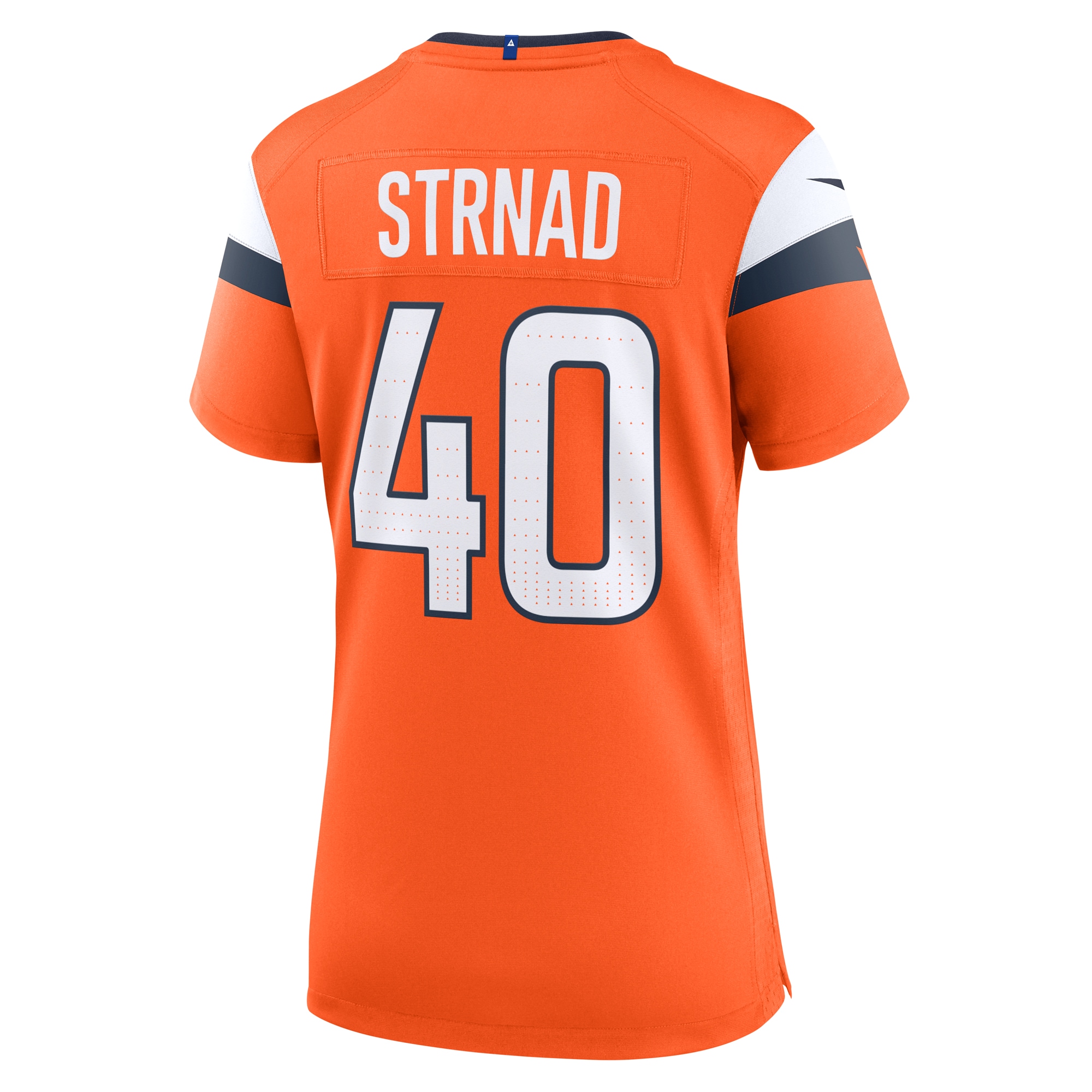 Denver Broncos Justin Strnad Orange Team Game NFL Jersey Women's