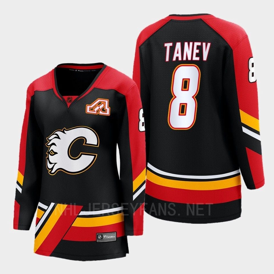 Calgary Flames Christopher Tanev 8 Black Special Edition 2.0 Breakaway Player 2022 Women NHL Jersey Women's