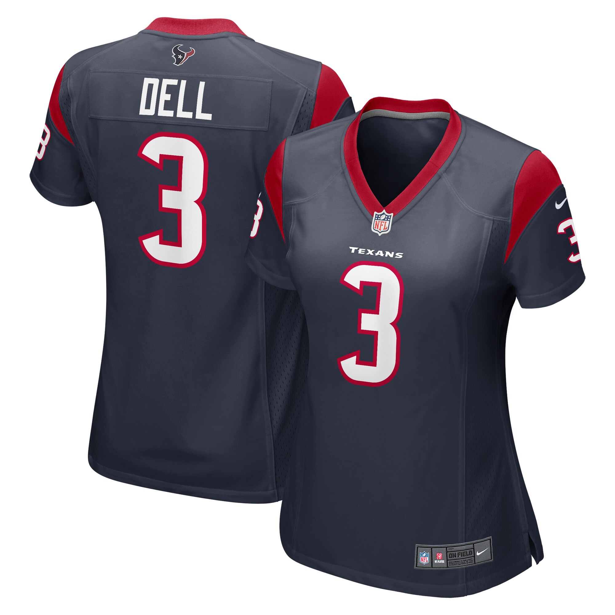Houston Texans Tank Dell Navy Player Game NFL Jersey Women's