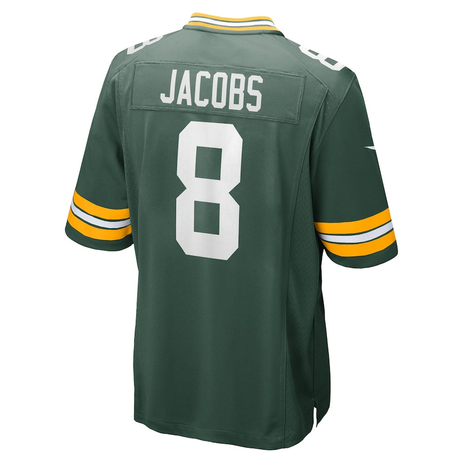 Josh Jacobs 8 Green Bay Packers Team Game Green NFL Jersey Men's