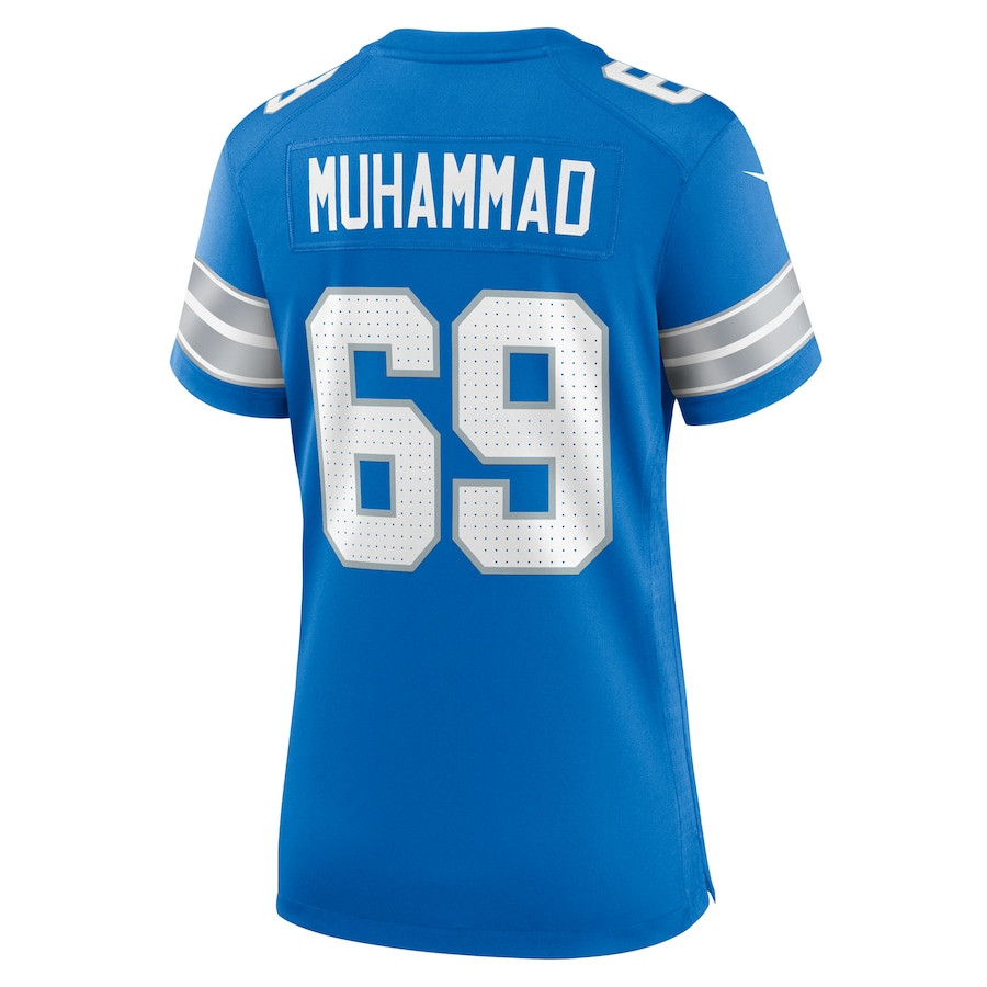 Al-Quadin Muhammad 69 Detroit Lions Team Game Blue NFL Jersey Women's