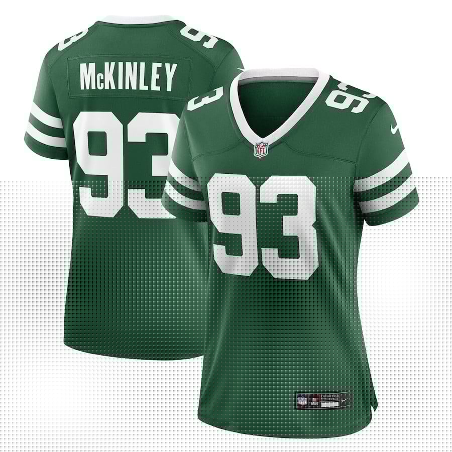 Takk McKinley 93 New York Jets Team Game Legacy Green NFL Jersey Women's