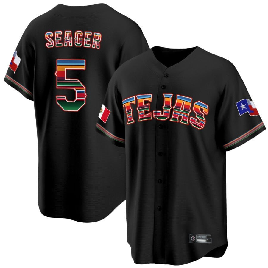 Corey Seager 5 Texas Rangers Mexican Collection Black MLB Jersey Men's