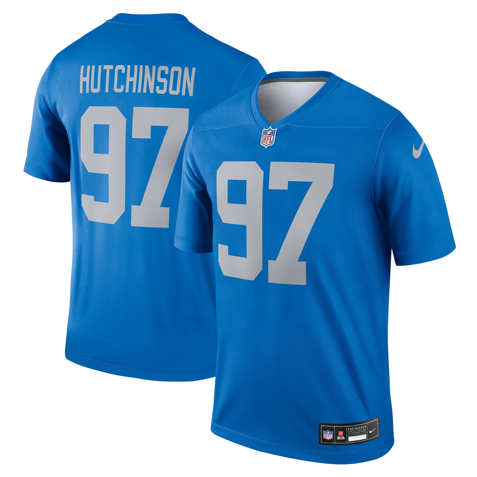 Detroit Lions Aidan Hutchinson Blue Alternate Legend Player Performance Top NFL Jersey Men's