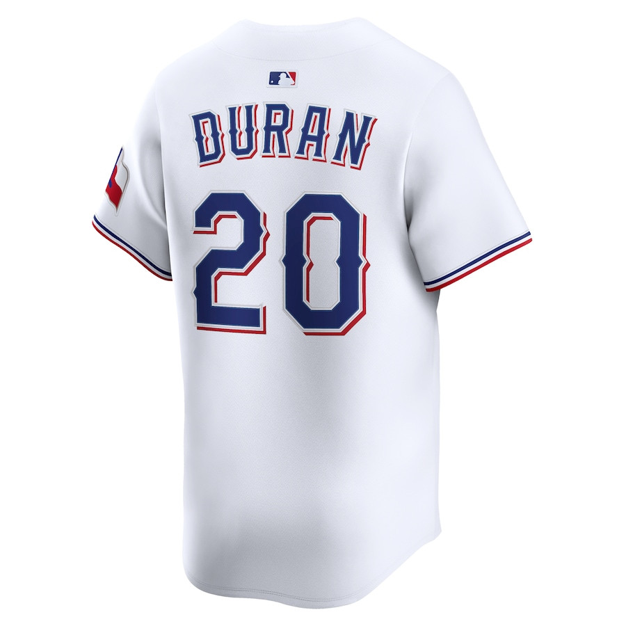 Ezequiel Duran 20 Texas Rangers Alternate Limited Player White MLB Jersey Men's