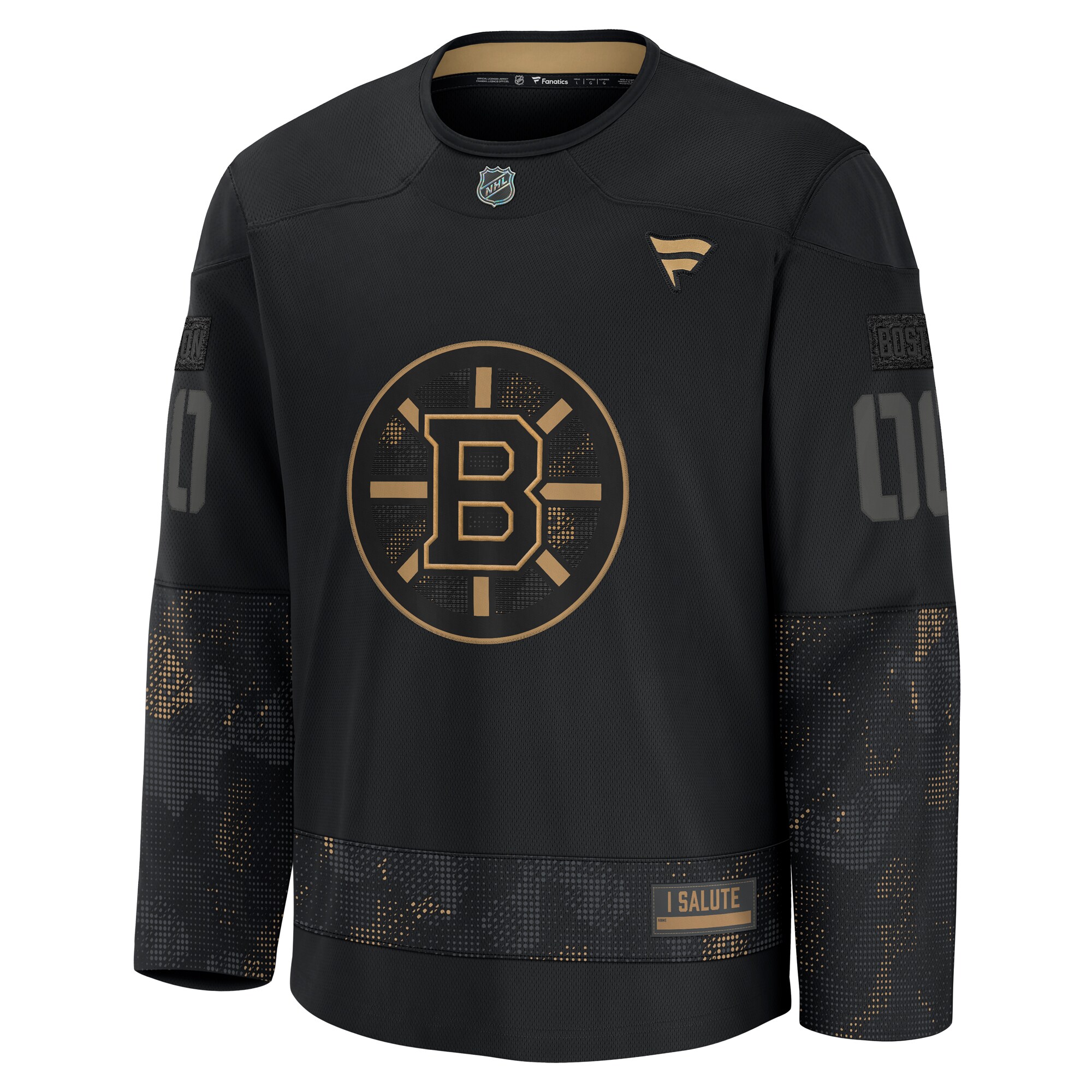 Boston Bruins Black 2024 Military Appreciation Custom Practice NHL Jersey Men's