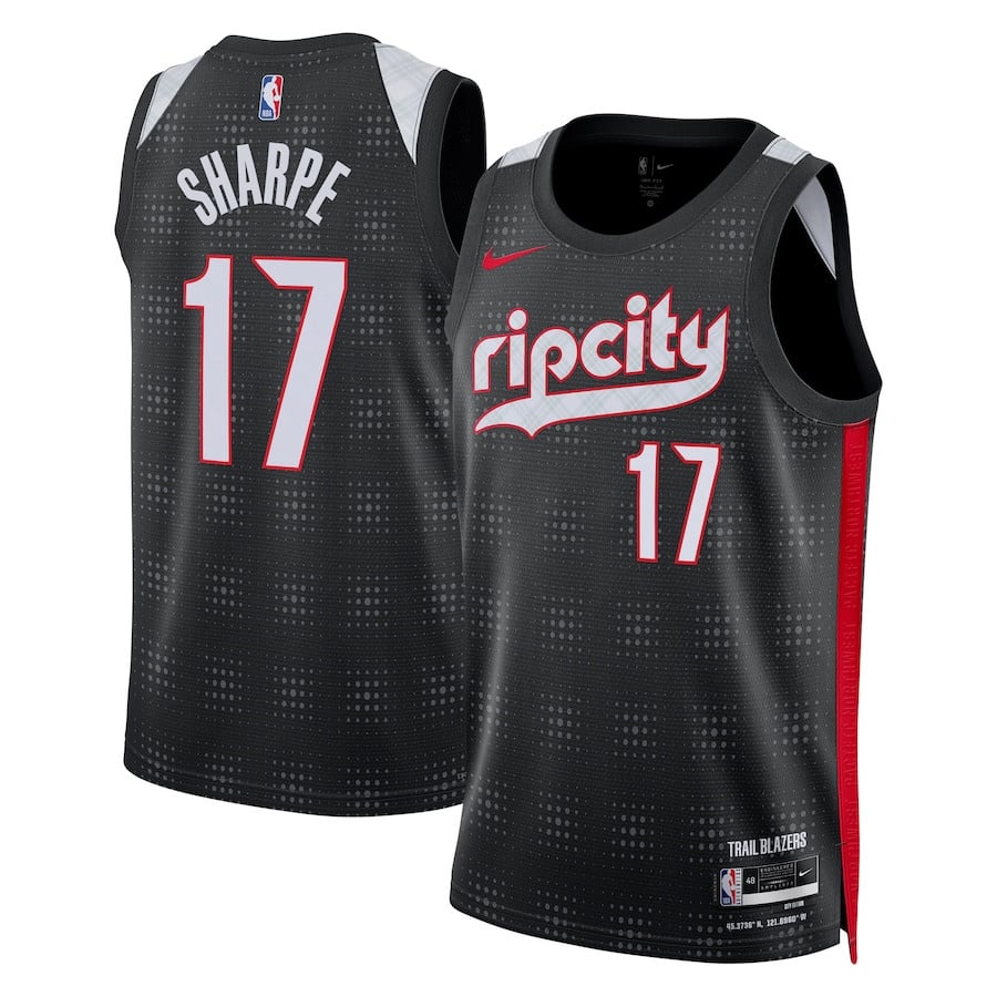 Shaedon Sharpe 17 Portland Trail Blazers Unisex 2024/25 Swingman Player City Edition Black NBA Jersey Unisex