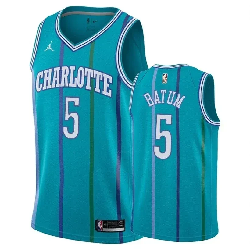 Charlotte Hornets Nicolas Batum 5 Classic Teal NBA Jersey Men's