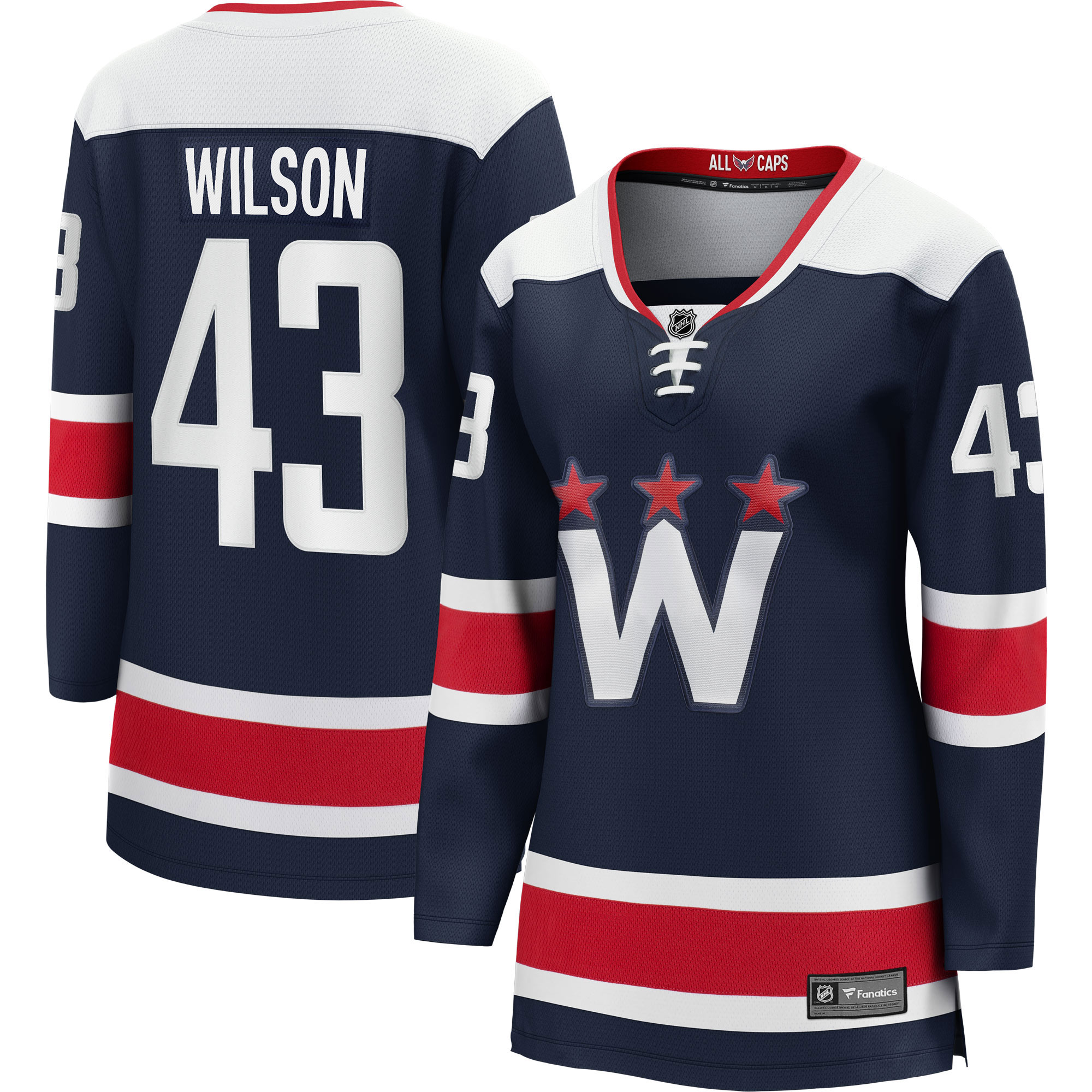 Washington Capitals Tom Wilson Navy Alternate Premier Breakaway Player NHL Jersey Women's