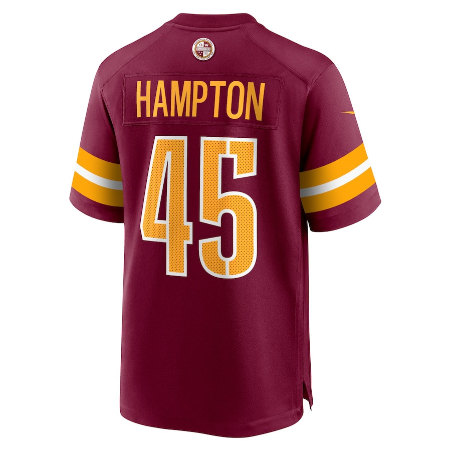 Dominique Hampton 45 Washington Commanders Game Burgundy NFL Jersey Men's