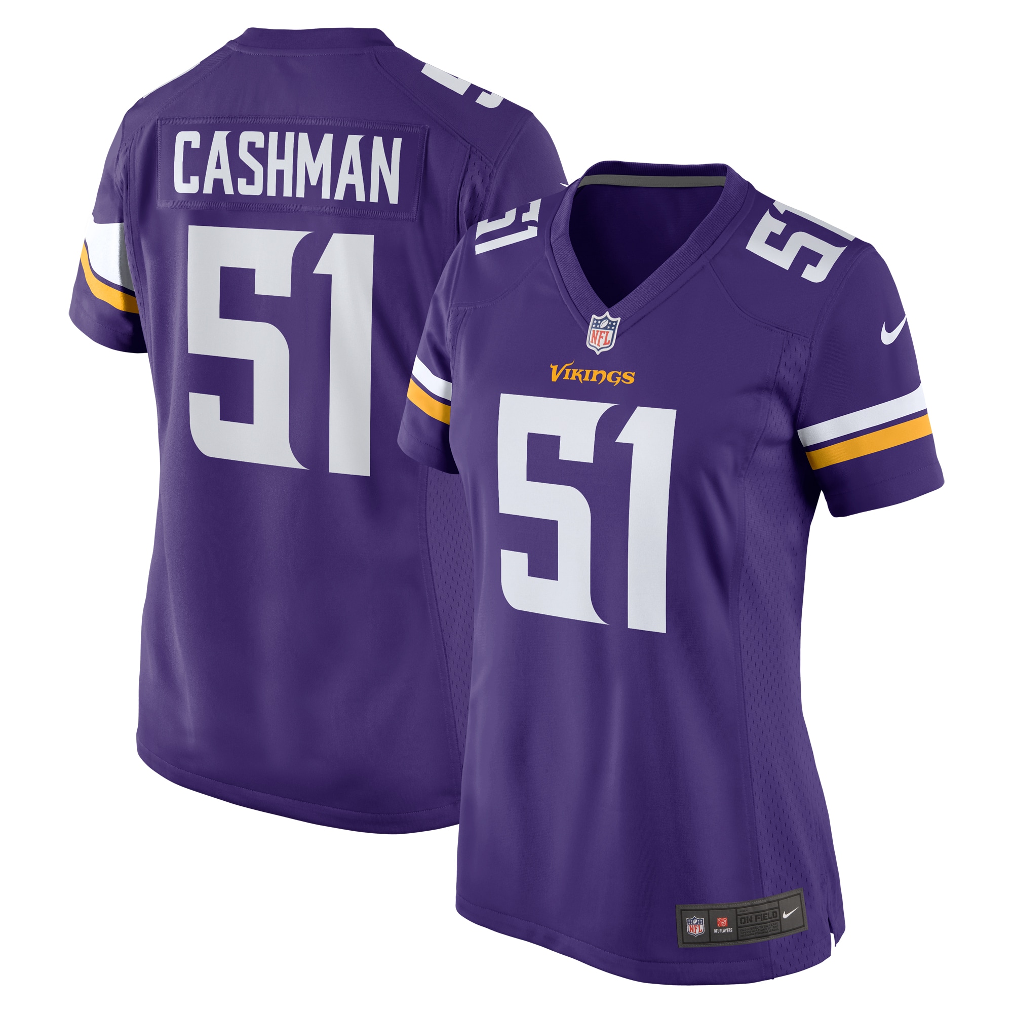 Minnesota Vikings Blake Cashman Purple Team Game NFL Jersey Women's