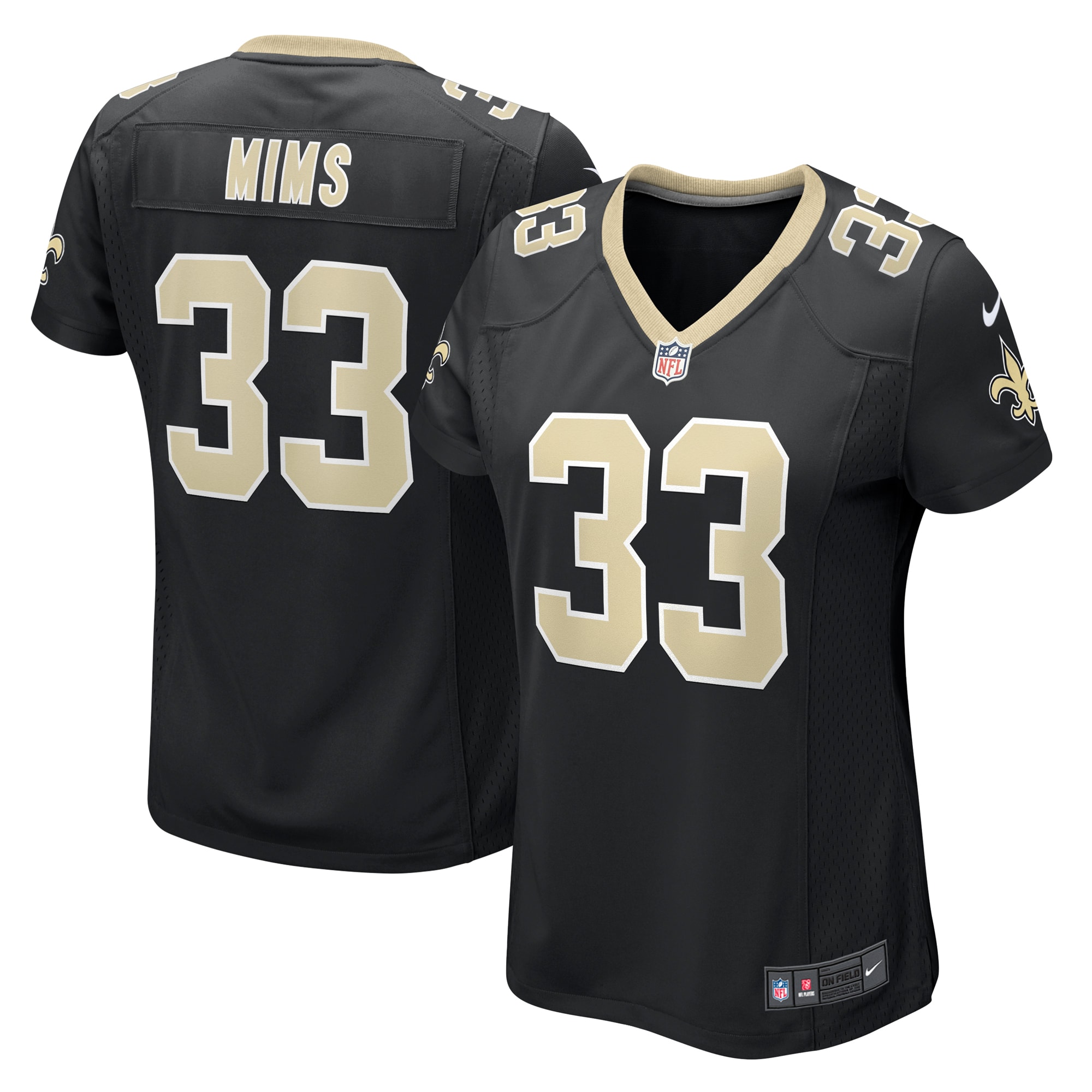 New Orleans Saints Mims Black Game NFL Jersey Women's