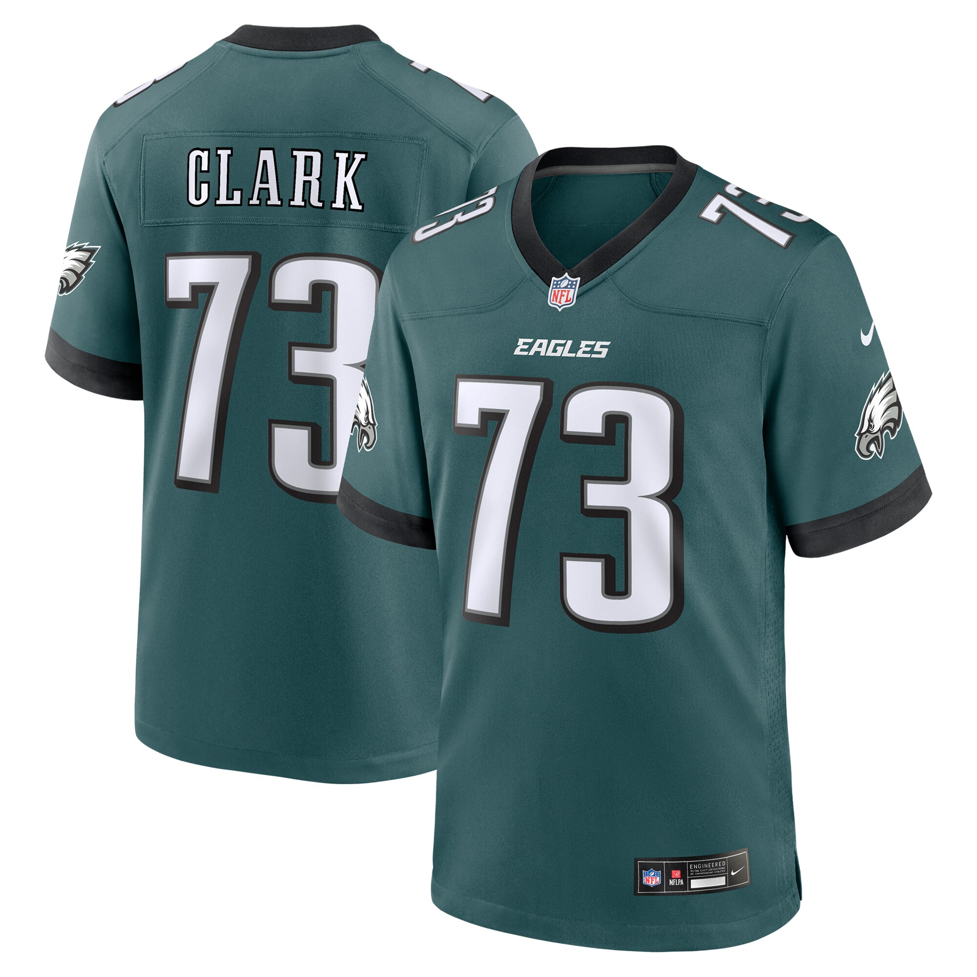 Philadelphia Eagles Le'Raven Clark Midnight Green Team Game NFL Jersey Men's