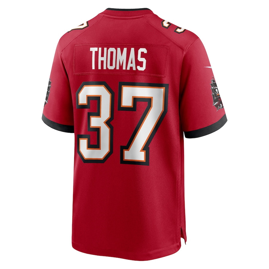 Tavierre Thomas 37 Tampa Bay Buccaneers Game Red NFL Jersey Men's