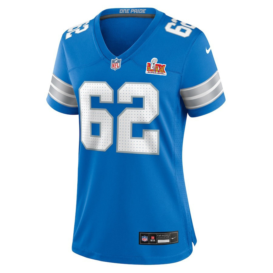 Michael Niese #62 Detroit Lions Super Bowl LIX Blue NFL Jersey Women's