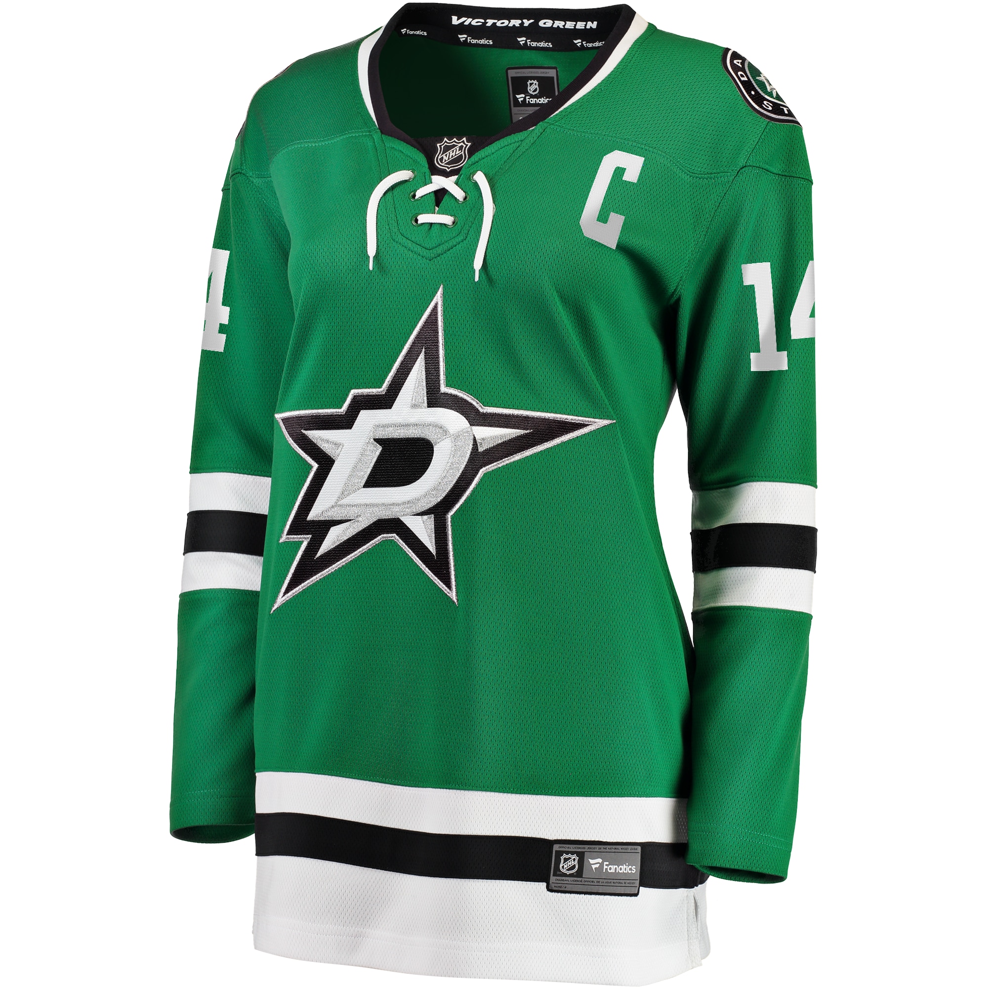 Dallas Stars Jamie Benn Kelly Green Captain Patch Home Breakaway Player NHL Jersey Women's