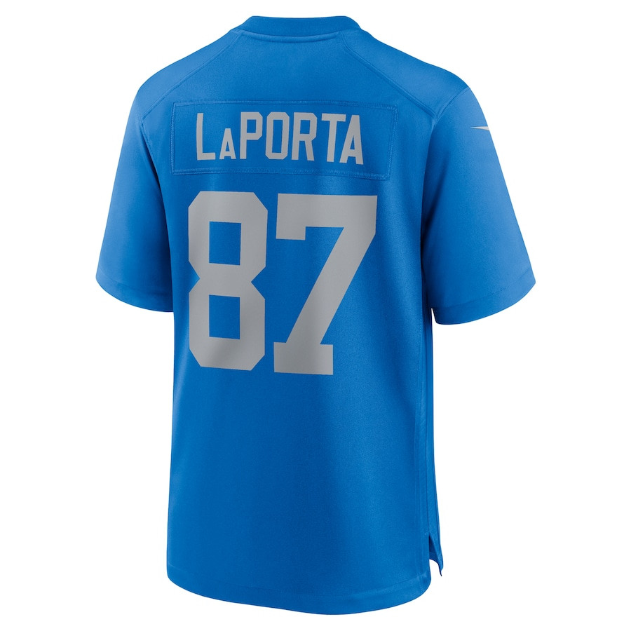 Sam LaPorta 87 Detroit Lions Alternate Game Blue NFL Jersey Men's