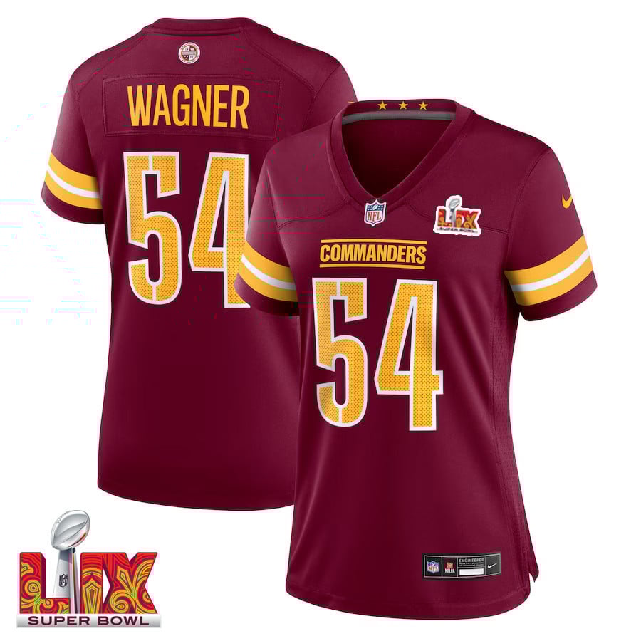 Bobby Wagner #54 Washington Commanders Super Bowl LIX Burgundy NFL Jersey Women's