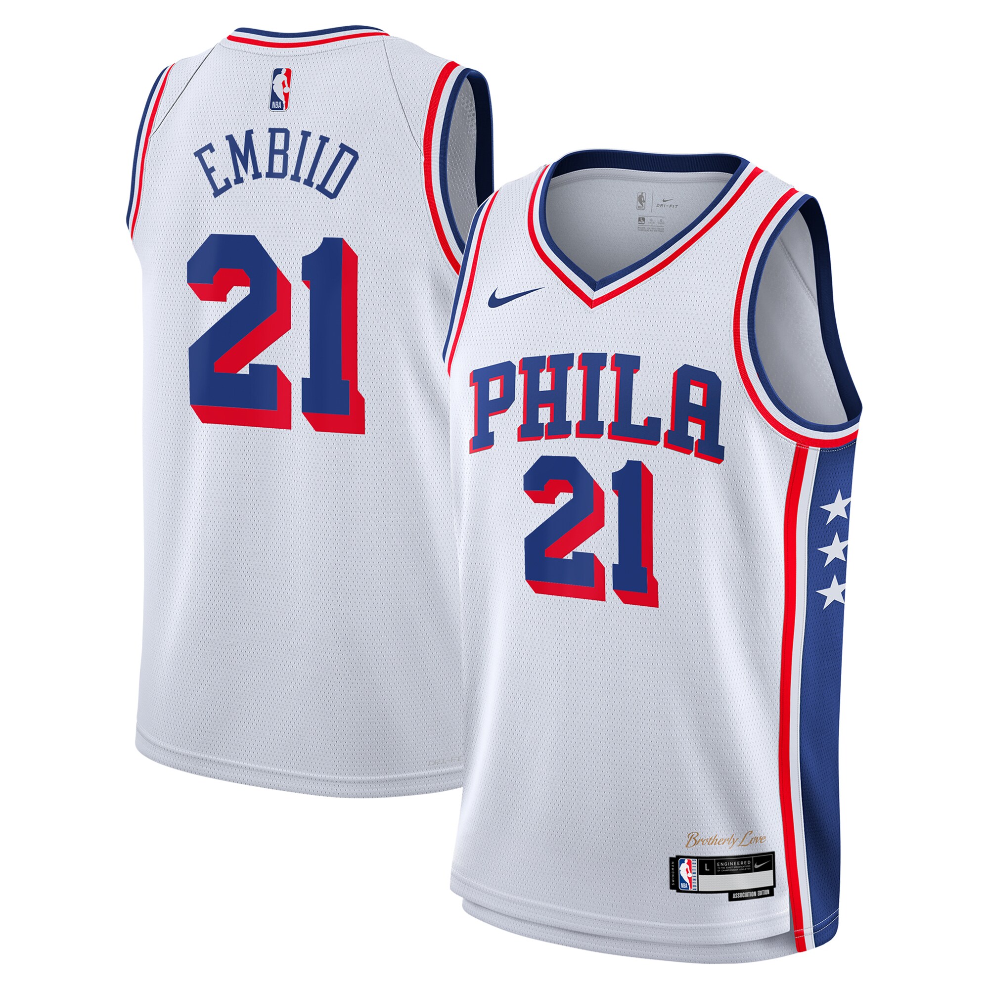 Camiseta Philadelphia 76ers Association Swingman Azul marino Joel Embiid NBA Jersey Men's