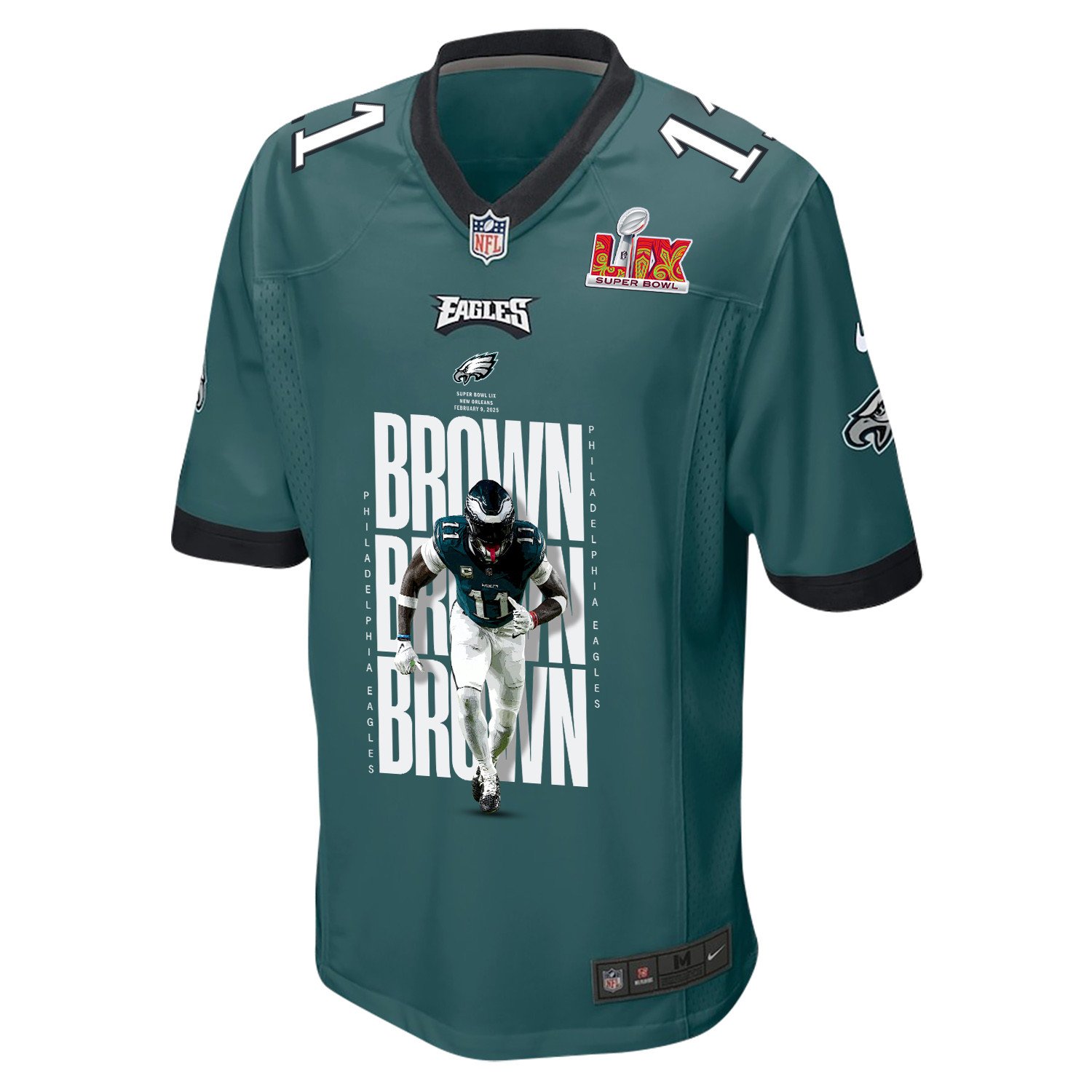 A.J. Brown 11 Philadelphia Eagles A.J. and the Touchdown Titans' Game Midnight Green NFL Jersey Men's