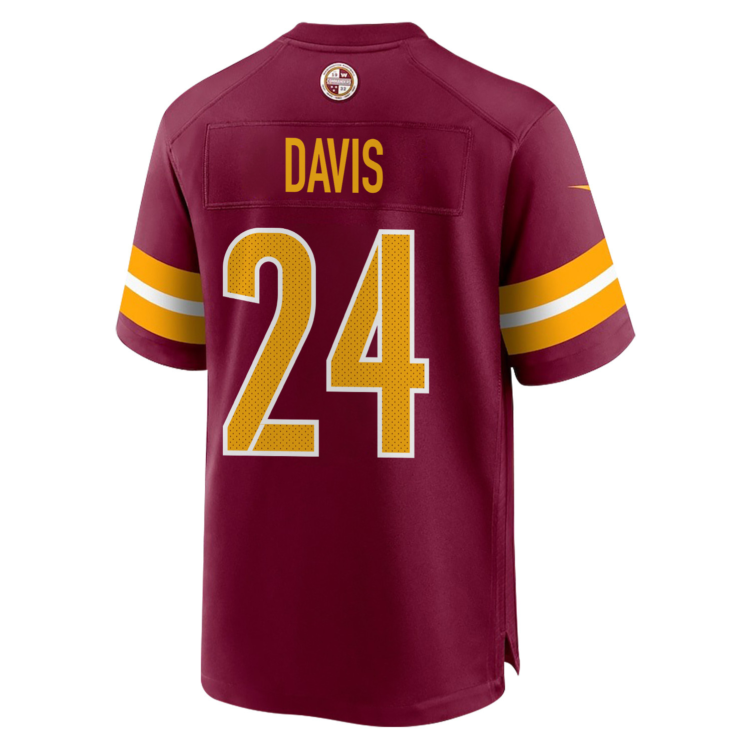 Michael Davis 24 Washington Commanders Super Bowl LIX Champions Patch Game Burgundy NFL Jersey Men's