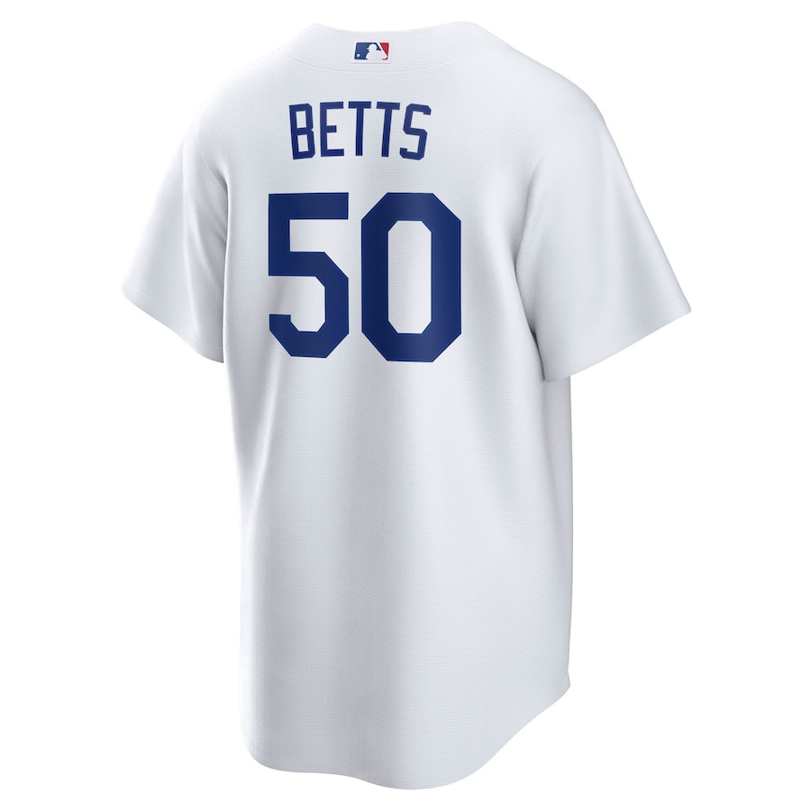 Mookie Betts 50 Los Angeles Dodgers 2024 World Series Home Player White MLB Jersey Men's