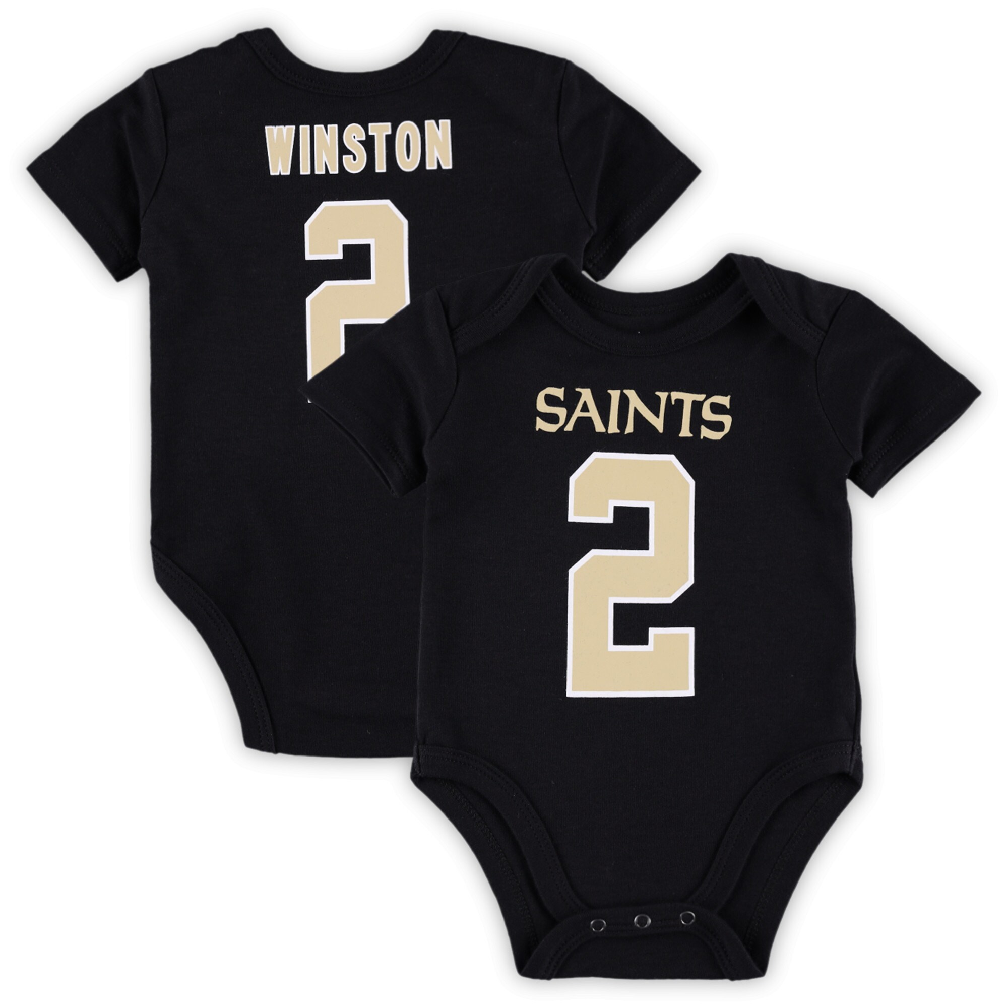 Jameis Winston New Orleans Saints Newborn & Infant Team Player Bodysuit - Black