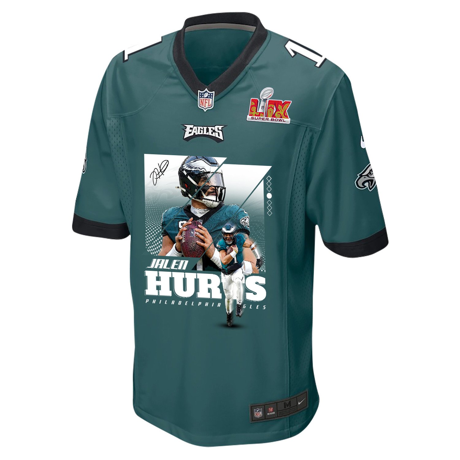 Jalen Hurts 1 Philadelphia Eagles So Good It Hurts' Game Midnight Green NFL Jersey Men's