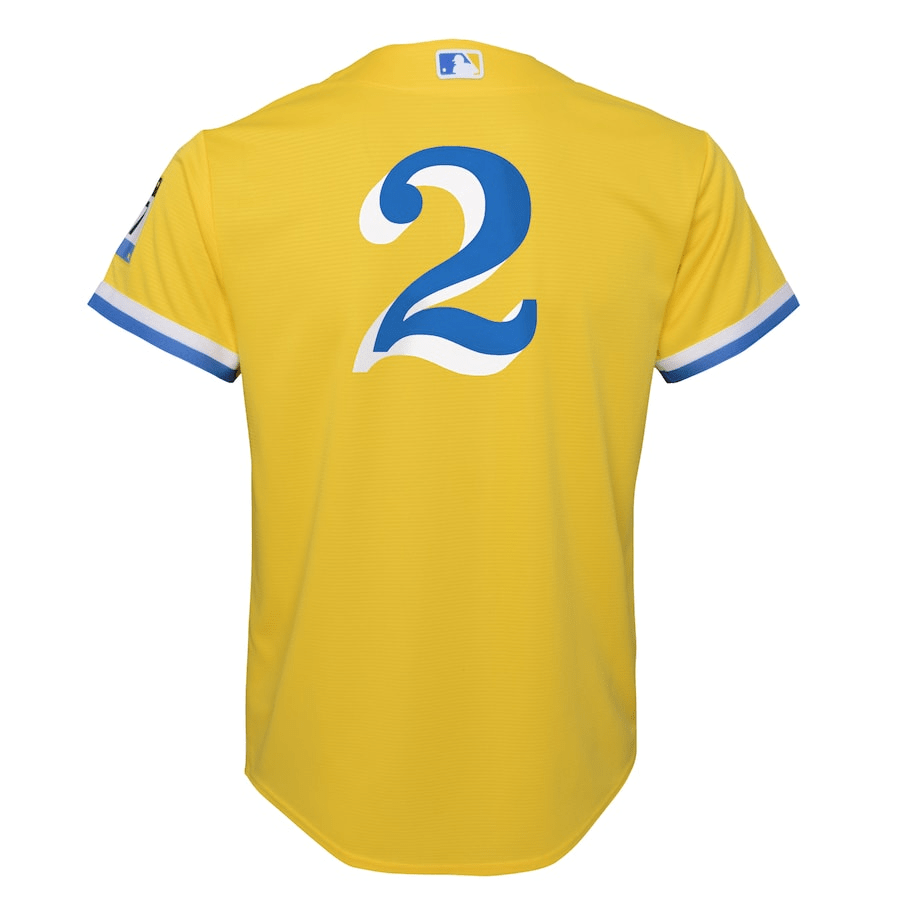 Xander Bogaerts 2 Boston Red Sox City Connect Gold MLB Jersey Youth