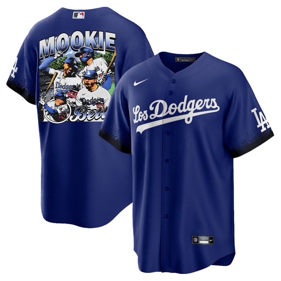 Mookie Betts 50 Los Angeles Dodgers Stadium 2023 City Connect Player Royal MLB Jersey Men's