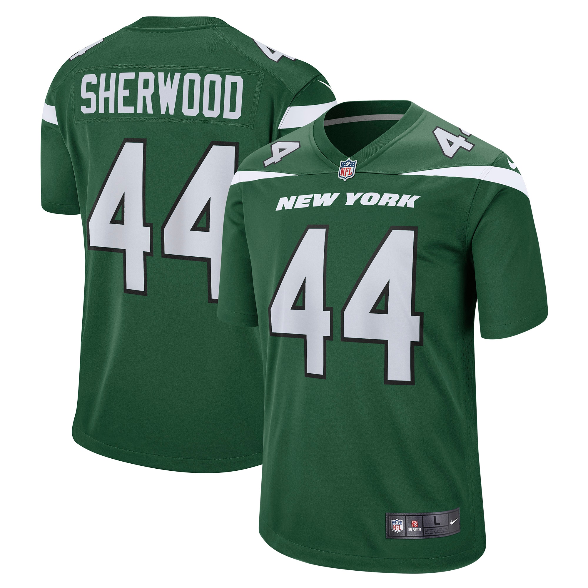 New York Jets Jamien Sherwood Gotham Green Game NFL Jersey Men's