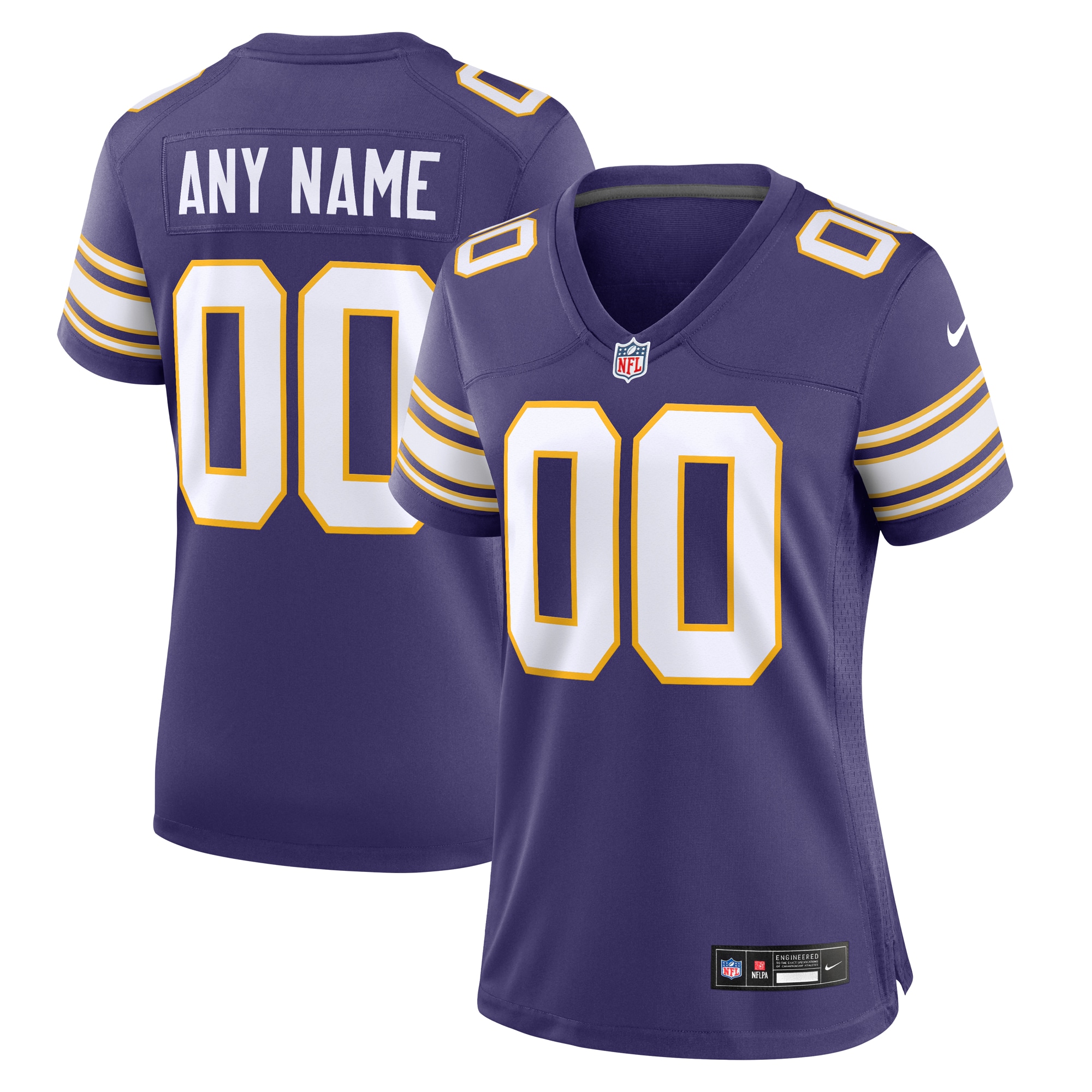 Minnesota Vikings Purple Classic Custom Game NFL Jersey Women's