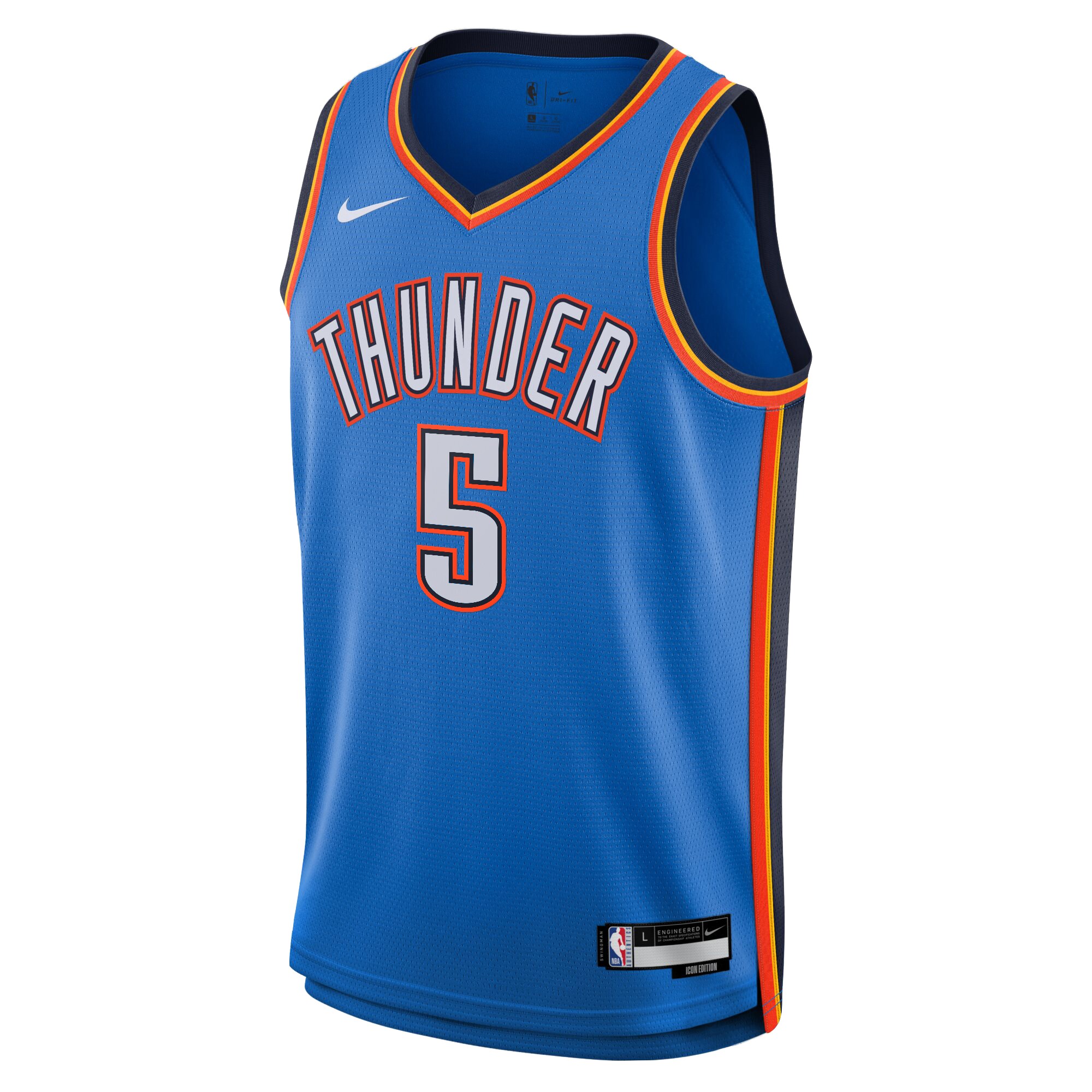 Camiseta Icon Edition Swingman de Oklahoma City Thunder Azul Luguentz Dort NBA Jersey Men's