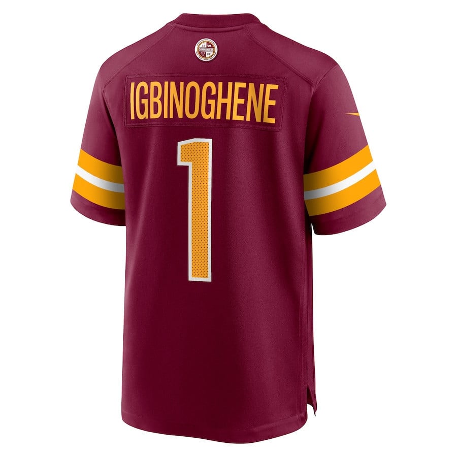 Noah Igbinoghene #1 Washington Commanders Super Bowl LIX Burgundy NFL Jersey Men's