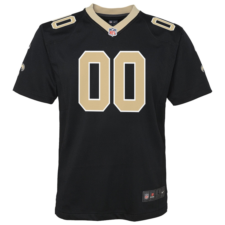 New Orleans Saints Custom Game Black NFL Jersey Youth