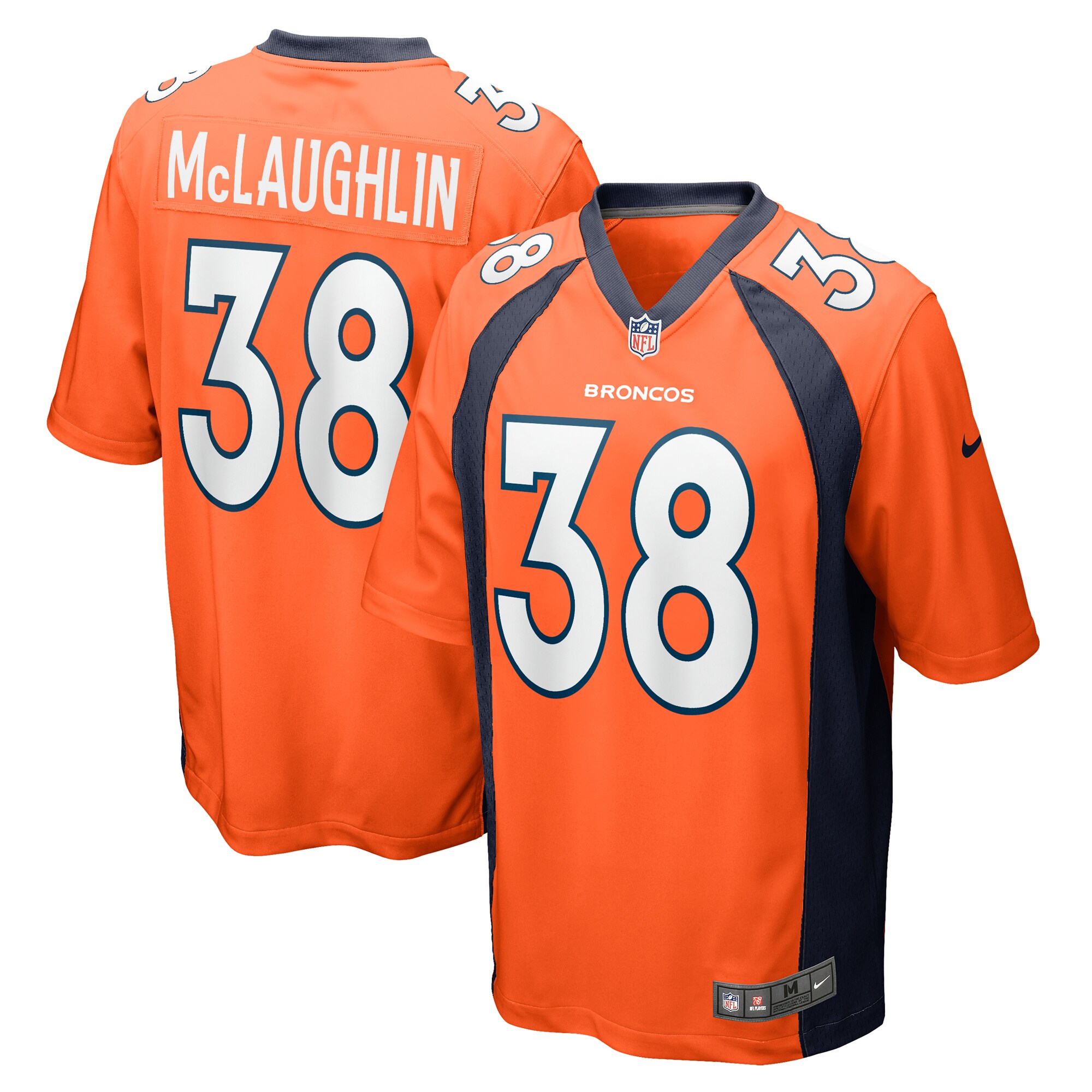 Denver Broncos Jaleel McLaughlin Orange Game NFL Jersey Men's