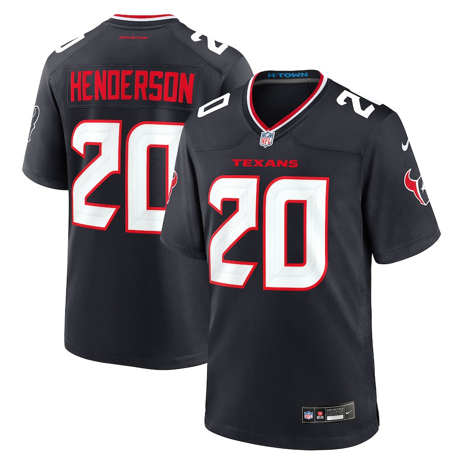 C.J. Henderson 20 Houston Texans Team Game Navy NFL Jersey Men's