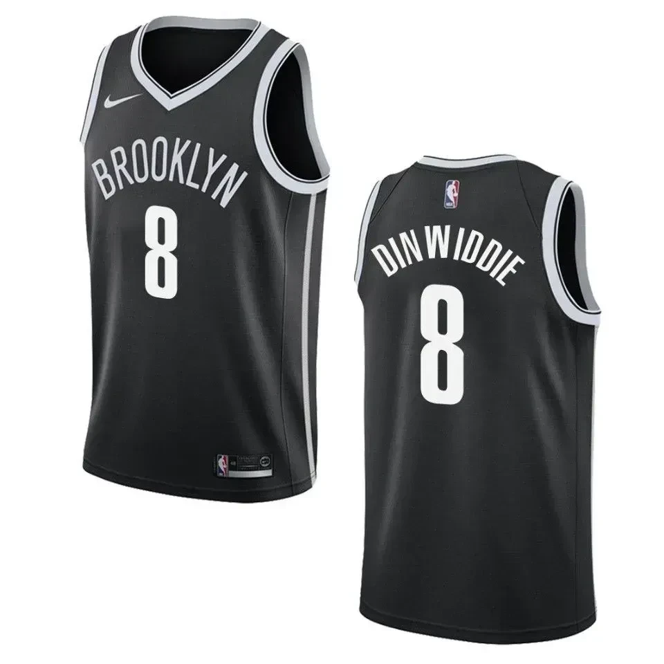 Brooklyn Nets 8 Spencer Dinwiddie Icon Swingman Black NBA Jersey Men's