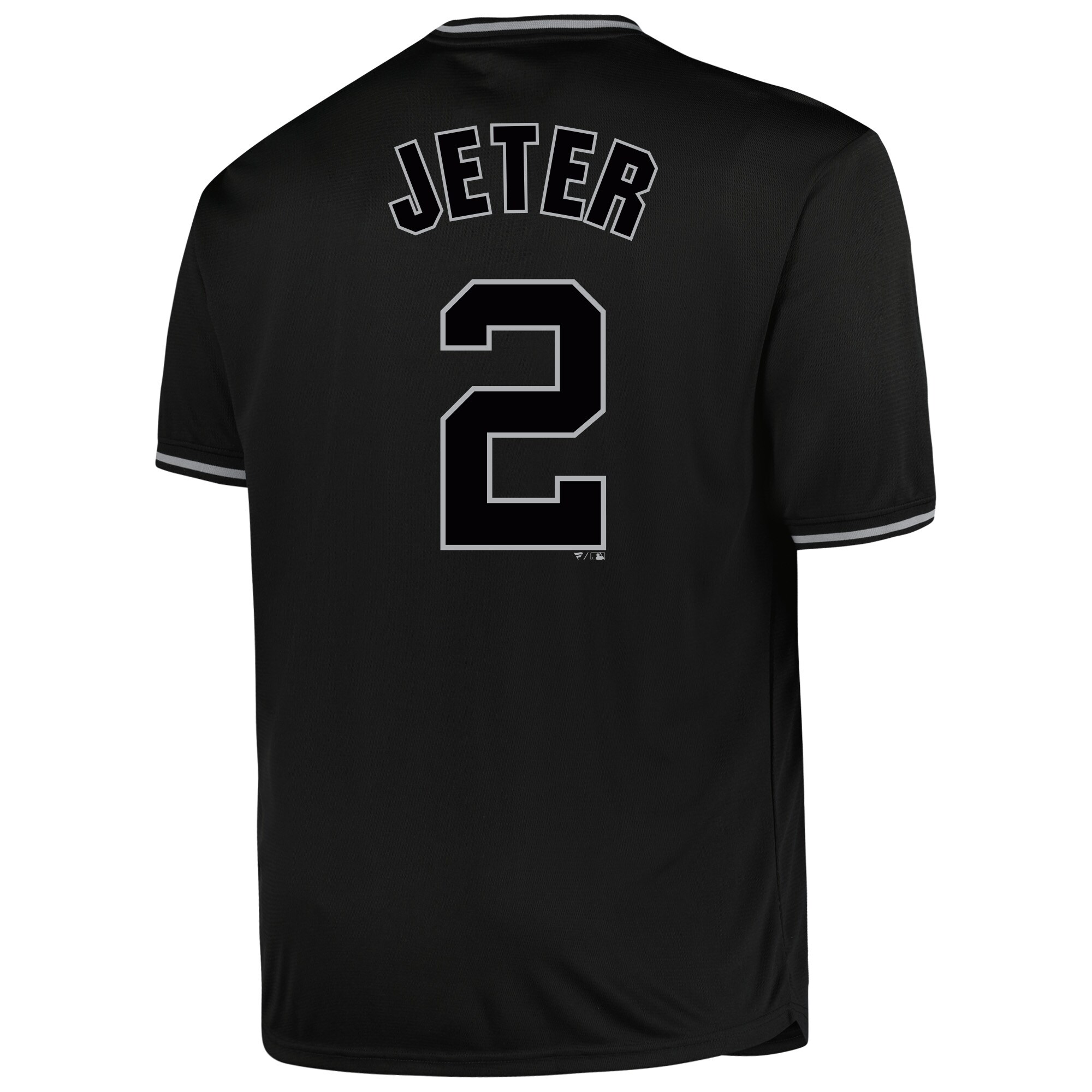 New York Yankees Derek Jeter Profile Black Big Tall Pop Fashion Player MLB Jersey Men's