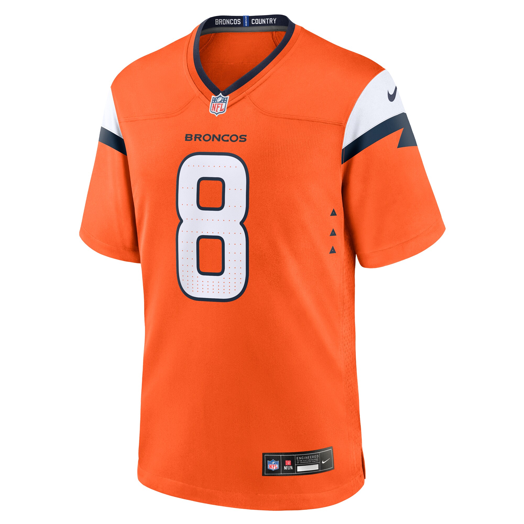 Denver Broncos Jarrett Stidham Orange Team Game NFL Jersey Men's