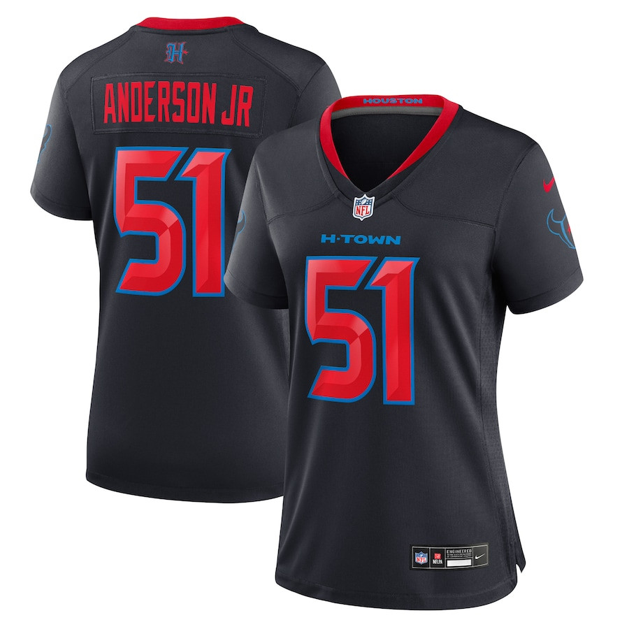 Will Anderson Jr. 51 Houston Texans 2nd Alternate Game Navy NFL Jersey Women's