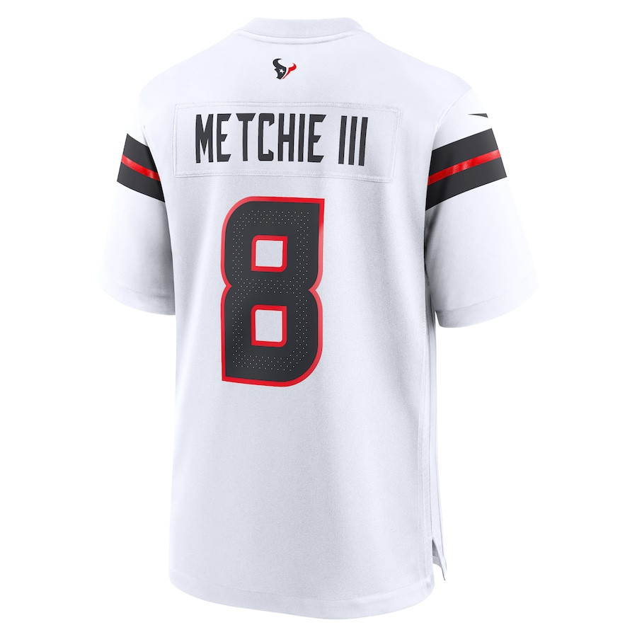 John Metchie III 8 Houston Texans Game White NFL Jersey Men's