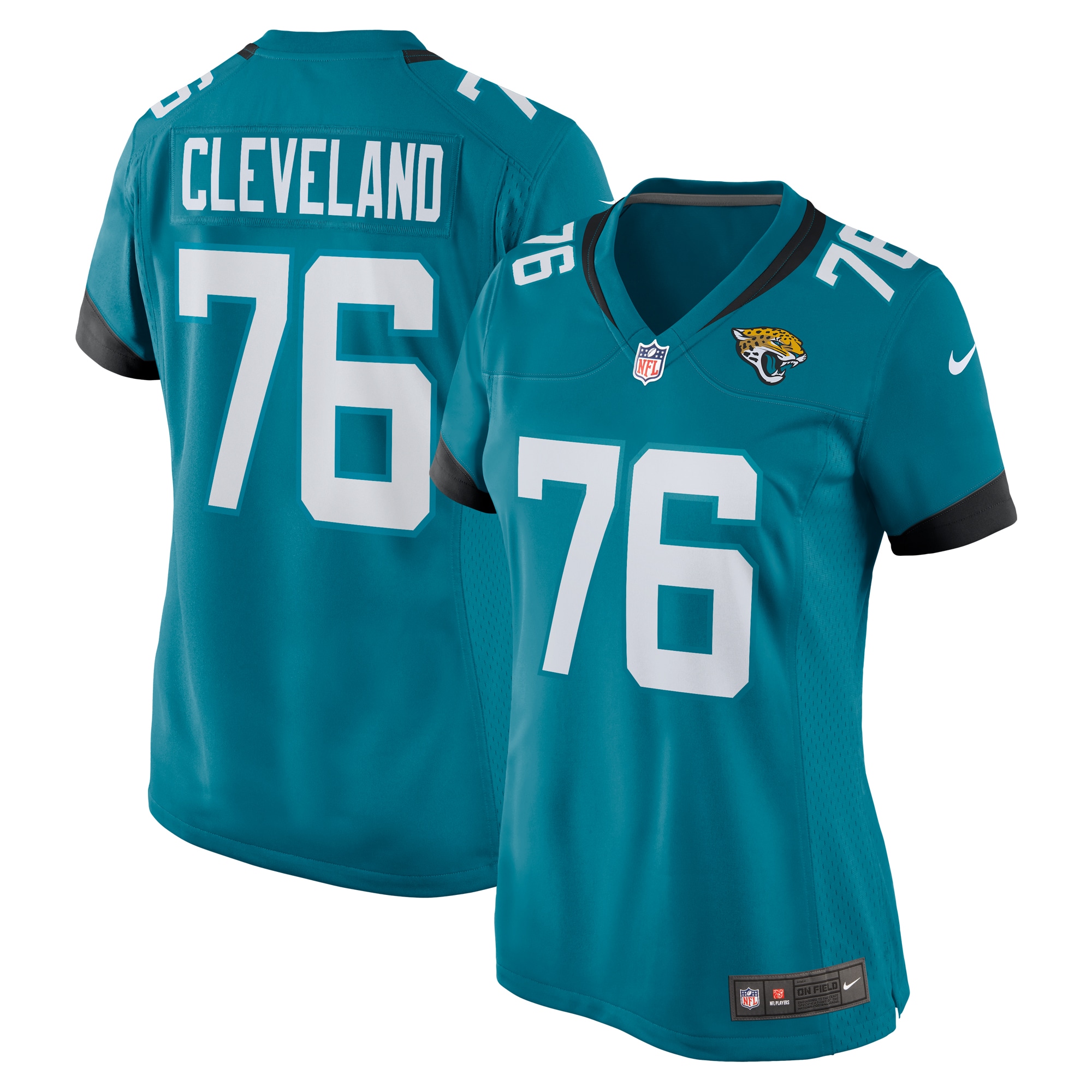 Jacksonville Jaguars Ezra Cleveland Teal Game NFL Jersey Women's