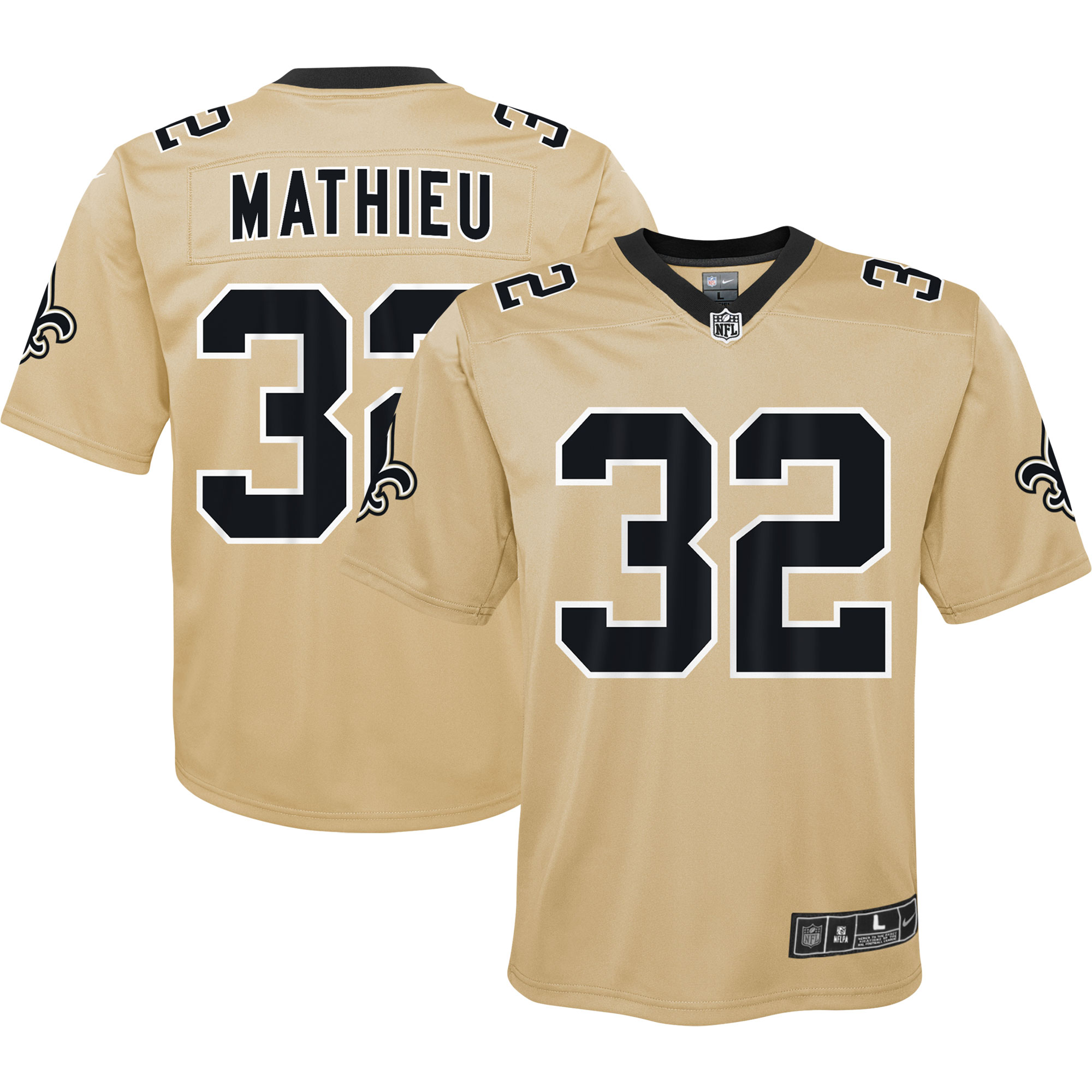 New Orleans Saints Tyrann Mathieu Gold Inverted Game NFL Jersey Youth