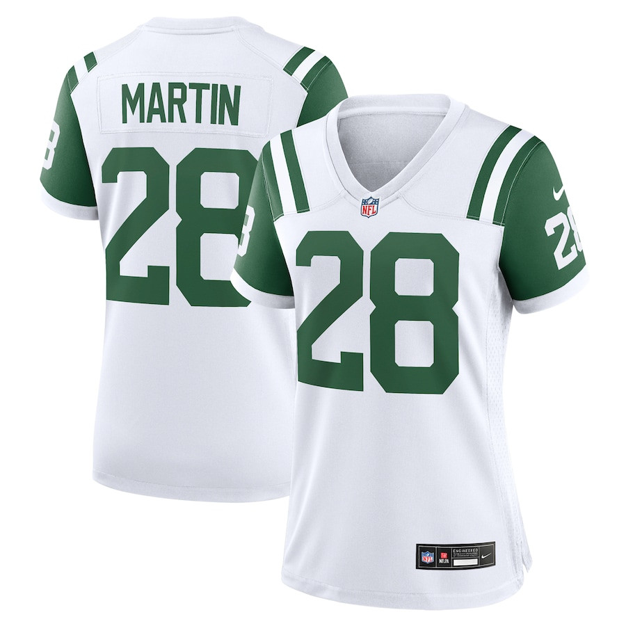 Curtis Martin 28 New York Jets Classic Alternate Retired Player Game White NFL Jersey Women's